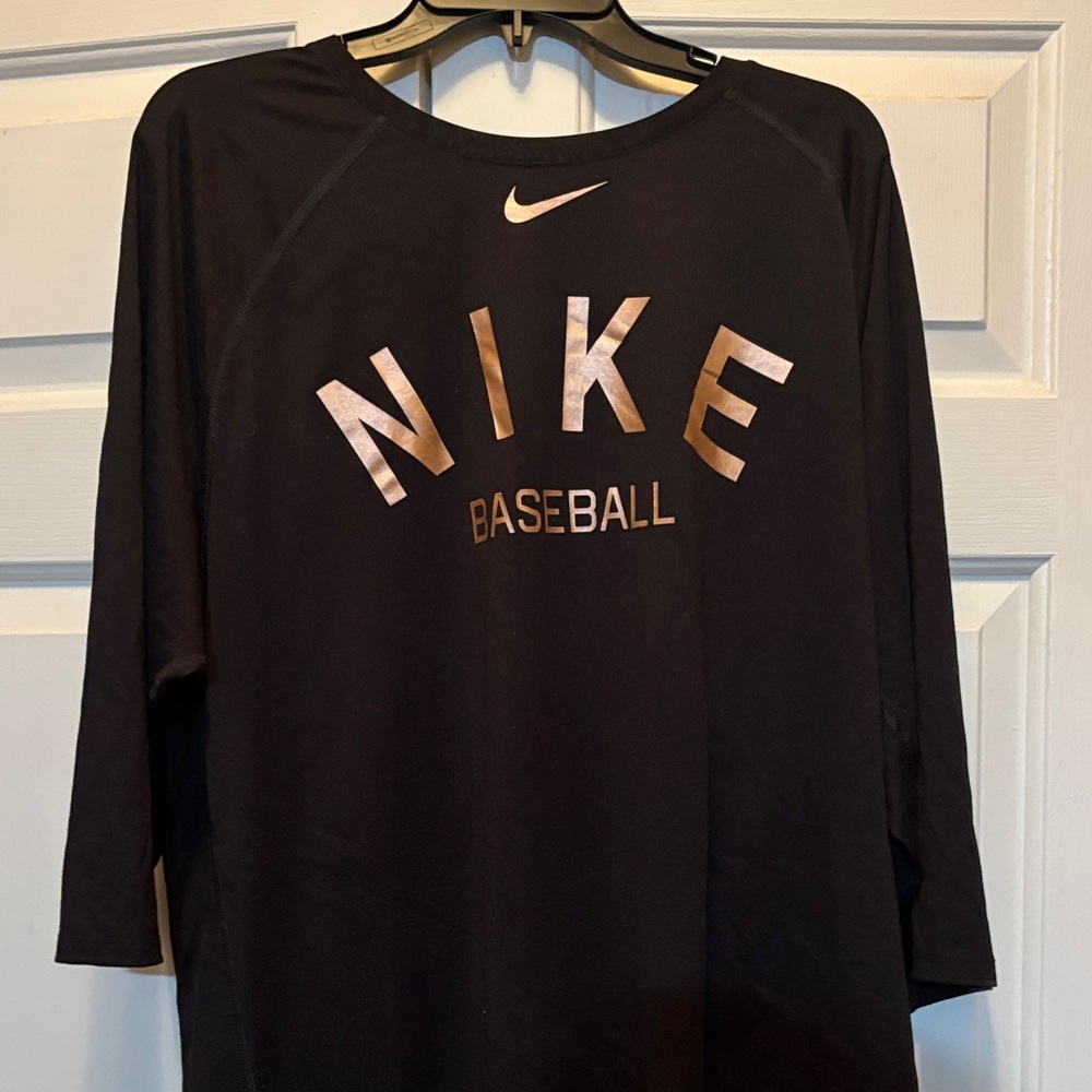 Nike Black Baseball 3/4 Sleeve Shirt